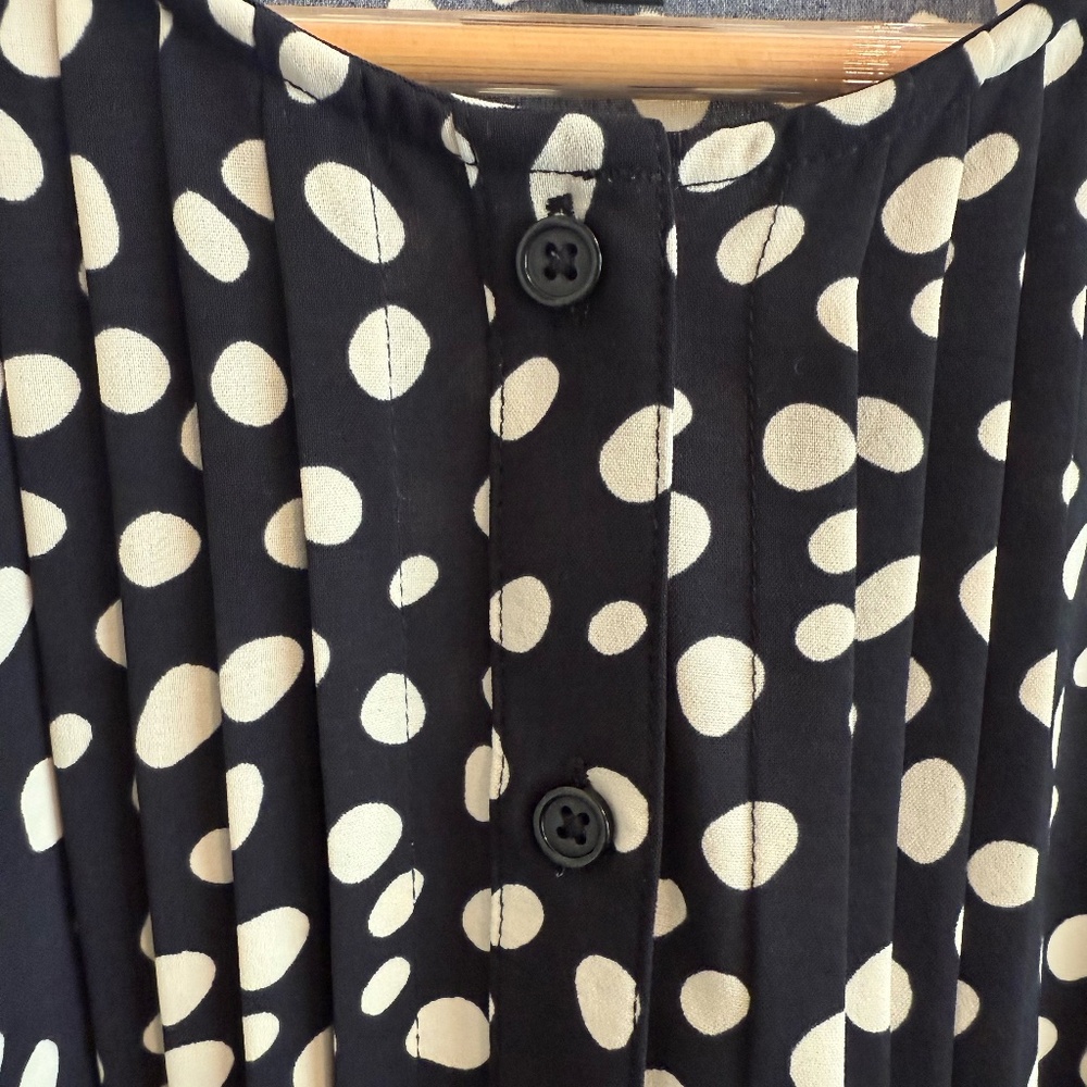 Who What Wear Black Polka Dot Mini Dress – Size L – Tie Neck, 3/4 Sleeve - Picture 4 of 8
